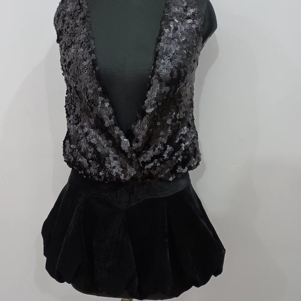 Sequine and velvet mini dress ..fix price free shipping - Picture 1 of 8